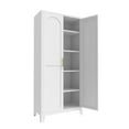 thumbnail image 2 of Freestanding White Metal Kitchen Pantry Cabinet with Doors, Adjustable Shelves & Handles – Large Storage for Kitchen or Dining Room, 2 of 6