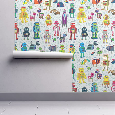 Wallpaper Roll Robots Androids Colorful Multicolored Space Robot 24in x (Best Wallpaper App For Android 2019)