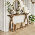 thumbnail image 4 of Tribesigns 63-Inch Narrow Solid Wood Console Table, Farmhouse Entryway Table Behind Sofa with 2-Tier Storage for Entrance, Foyer, Living Room, 4 of 15