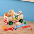 thumbnail image 1 of Juego de herramientas de camión de madera para niños, juguete de construcción educativo, juego de simulación sensorial para desarrollar motricidad, 1 of 8