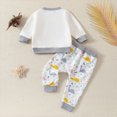 thumbnail image 3 of Xudanell Baby Boy Outfits 2 Piece Cartoon Set Baby Winter Clothes Dinosaur Embroidered Long Sleeved Hoodie Sweatshirt Long Drawstring Pants Boys' Set, 3 of 9
