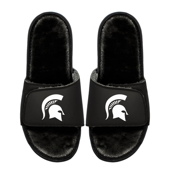 Youth ISlide Michigan State Spartans Logo Fur Slide Sandals