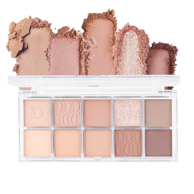 Paleta de sombras de ojos de 10 colores, paleta de ojos neutra de larga duración, altamente pigmentada y mezclable (11)
