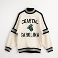 thumbnail image 5 of Women's Gameday Couture White Coastal Carolina Chanticleers Oversized Vivid Turtleneck Sweatshirt, 5 of 5
