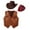Brown B, variant on TiaoBug Kids Boys Girls Western Cowboy Costume with Cowboy Hat Bandana Outfits for Holiday Party Brown&Red 12