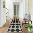 thumbnail image 5 of SUNDEREY 2'x6' Easy Jute Hallway Runner Rug, Non Slip Washable Rugs for Entryway Indoor Kitchen Mats for Floor, Modern Geometric Checkerboard Accent Carpet for Entry Front Door,Black, 5 of 10