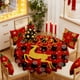 thumbnail image 5 of Mantel navideño | Mantel navideño de Papá Noel de 59 x 59 pulgadas, tejido de poliéster | Decoración festiva multicolor resistente a las arrugas para mesas de comedor, mesas de centro, fiestas y uso, 5 of 6