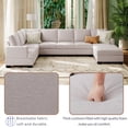 thumbnail image 5 of Putouzip 125.6"W Modern Large Upholstered U-Shape Sectional Sofa, Extra Wide Chaise Lounge Couch, Beige, 5 of 9