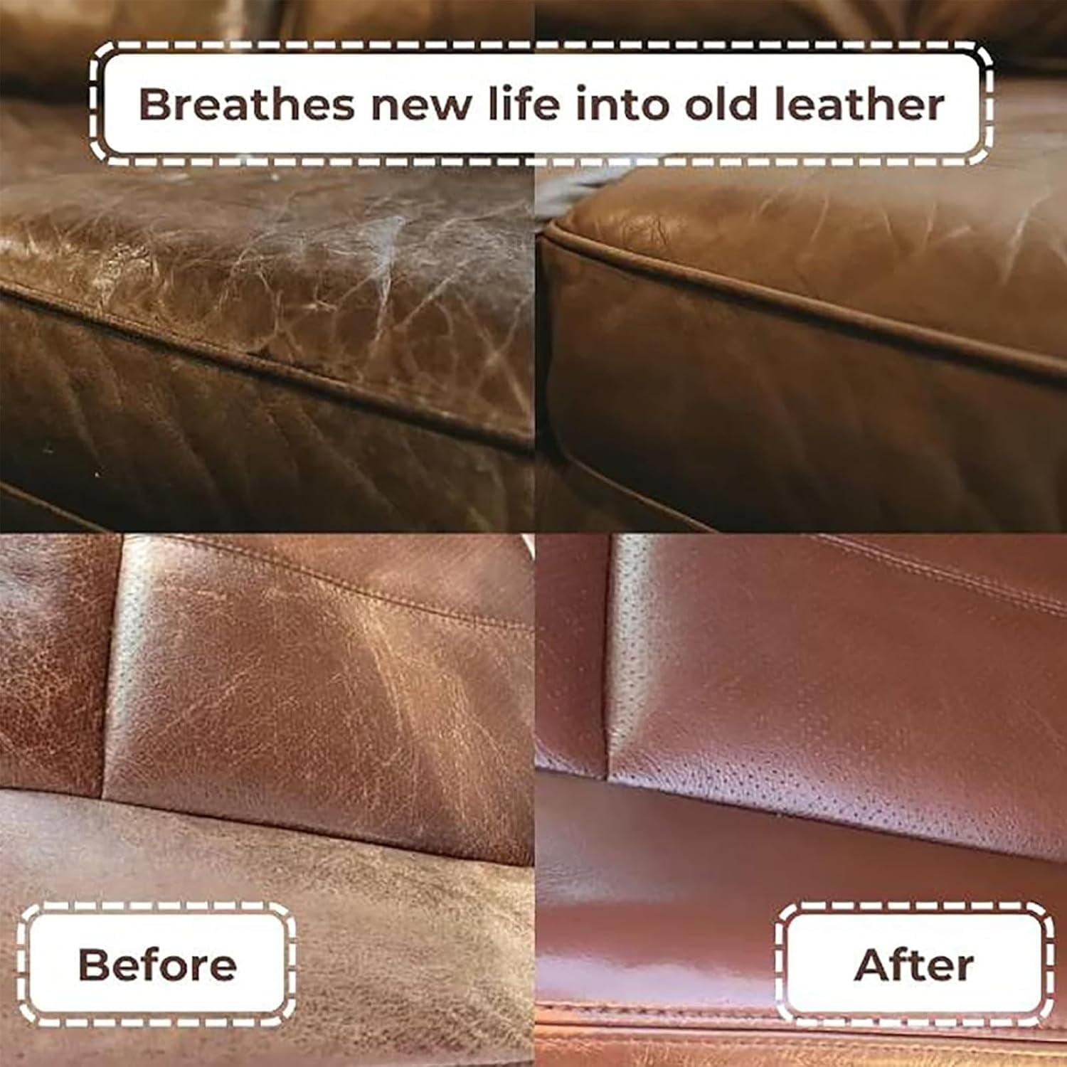 Heidelux - Leather Restoration Cream, Heidelux Leather Conditioner, 𝐋eather & Furniture Repair Salve with Brush, for Couches and Furniture, Repair Salve for Car Seats (3PCS)