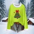 thumbnail image 6 of asdoklhq Christmas Sweatshirts for Women Christmas Fashionable Loose Casual Long Sleeved Round Neck Christmas Printed Top Green M, 6 of 6