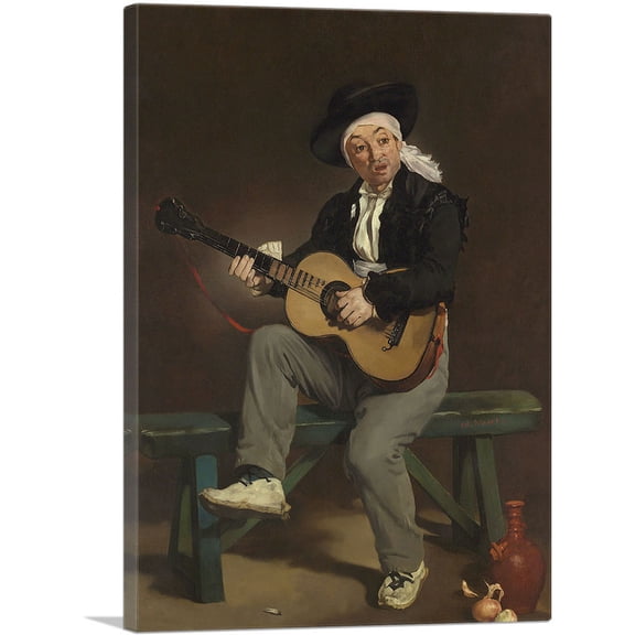 ARTCANVAS The Spanish Singer 1860 Canvas Art Print by Edouard Manet - Size: 12" x 8" (0.75" Deep)