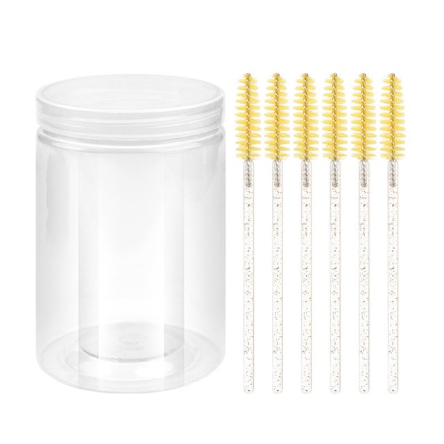Jumpingount Pinzas para cejas, 100 piezas, cepillo para pestañas, Día de San Valentín, accesorios dulces para mujeres, aplicador de pestañas, Pinceles de maquillaje y herramientas Amarillo
