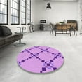 thumbnail image 4 of Ahgly Company Machine Washable Indoor Round Transitional Violet Purple Area Rugs, 3' Round, 4 of 7