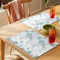 thumbnail image 4 of Ocean Coastal Placemats Set of 4 Nautical Starfish Conch Seashells Coral Place Mats Indoor Wipeable Table Mats Washable Cloth Dining Table Placemats for Kitchen Holiday Party Home Decor 13x19 Inch, 4 of 9