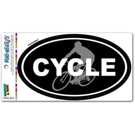 Cycle Bicycle Bike Cycling Euro Oval Automotive Car Refrigerator Locker Vinyl