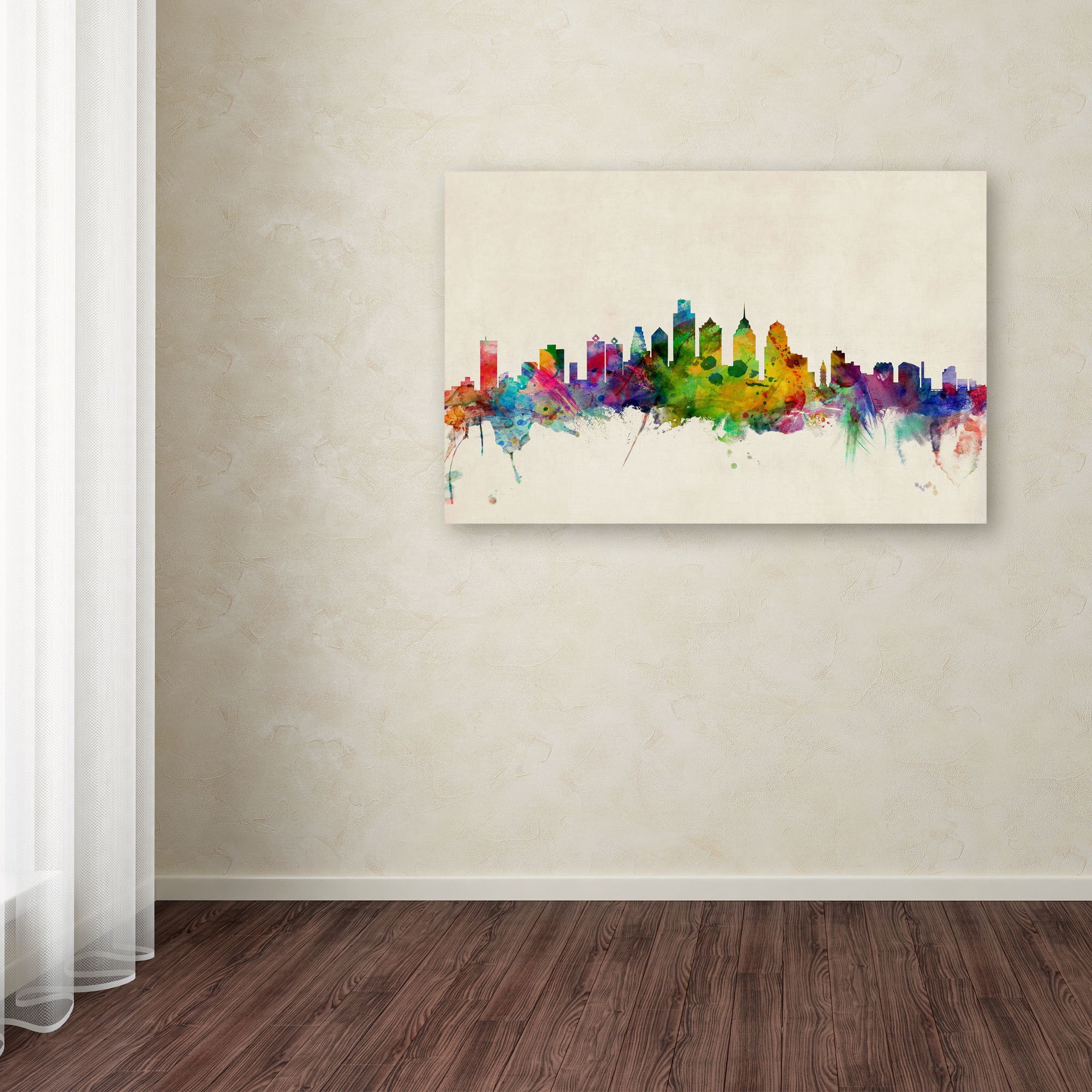Trademark Fine Art "Philadelphia, Pennsylvania" Canvas Art by Michael Tompsett