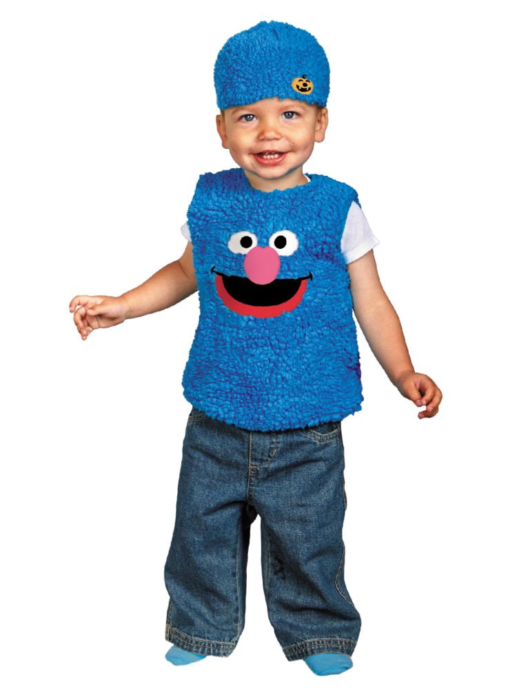 GROVER HAT knit Toddlers COTTON 1 3 year blue ski cap NEW costume Sesame Street 