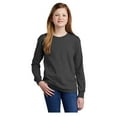 thumbnail image 2 of Port & Company Youth Long Sleeve Core Cotton T-Shirt Dark Heather Grey X-Large, 2 of 6