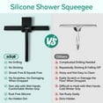 thumbnail image 3 of Adiqo 11 Inch Silicone Shower Squeegee for Bathroom, Shower Doors, Mirrors - 100% Streak Free, Matte Black, 3 of 7