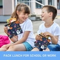thumbnail image 6 of 3 Size Reusable Food Storage Bags Set Airtight Zipper Closure Lunch Snacks Travel Organizer Purple Cute Halloween Icon, 6 of 8