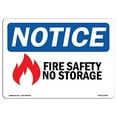 thumbnail image 2 of SignMission OS-NS-D-35-L-12655 OSHA Notice Sign - Fire Safety No Storage Sign with Symbol, 2 of 4