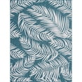 thumbnail image 1 of Unique Loom Outdoor Botanical Bohemian Leaves Rug 9' x 12' Rectangle Teal/Ivory, 1 of 1