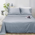 thumbnail image 3 of Marquess Cotton Linen Tencel Lyocell Blended Dusty Blue Queen Colling Sheet Set, 3 of 6