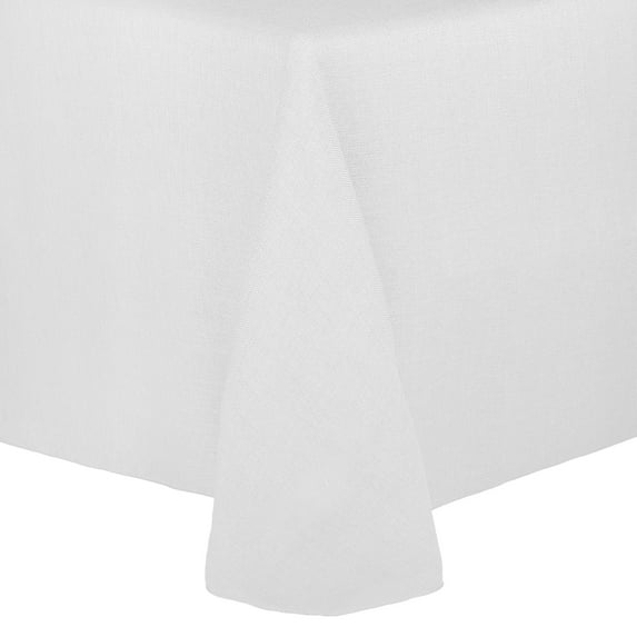 Ultimate Textile (2 Pack) Faux Burlap - Havana 52 x 70-Inch Oval Tablecloth - Basket Weave, White
