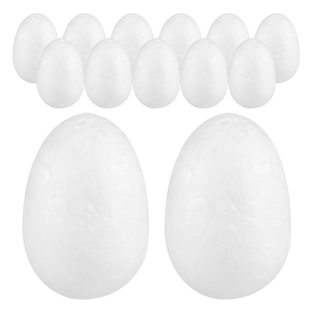 50 huevos para pintar, decoración DIY de Pascua, huevos macizos para manualidades infantiles (blancos, 4 cm)