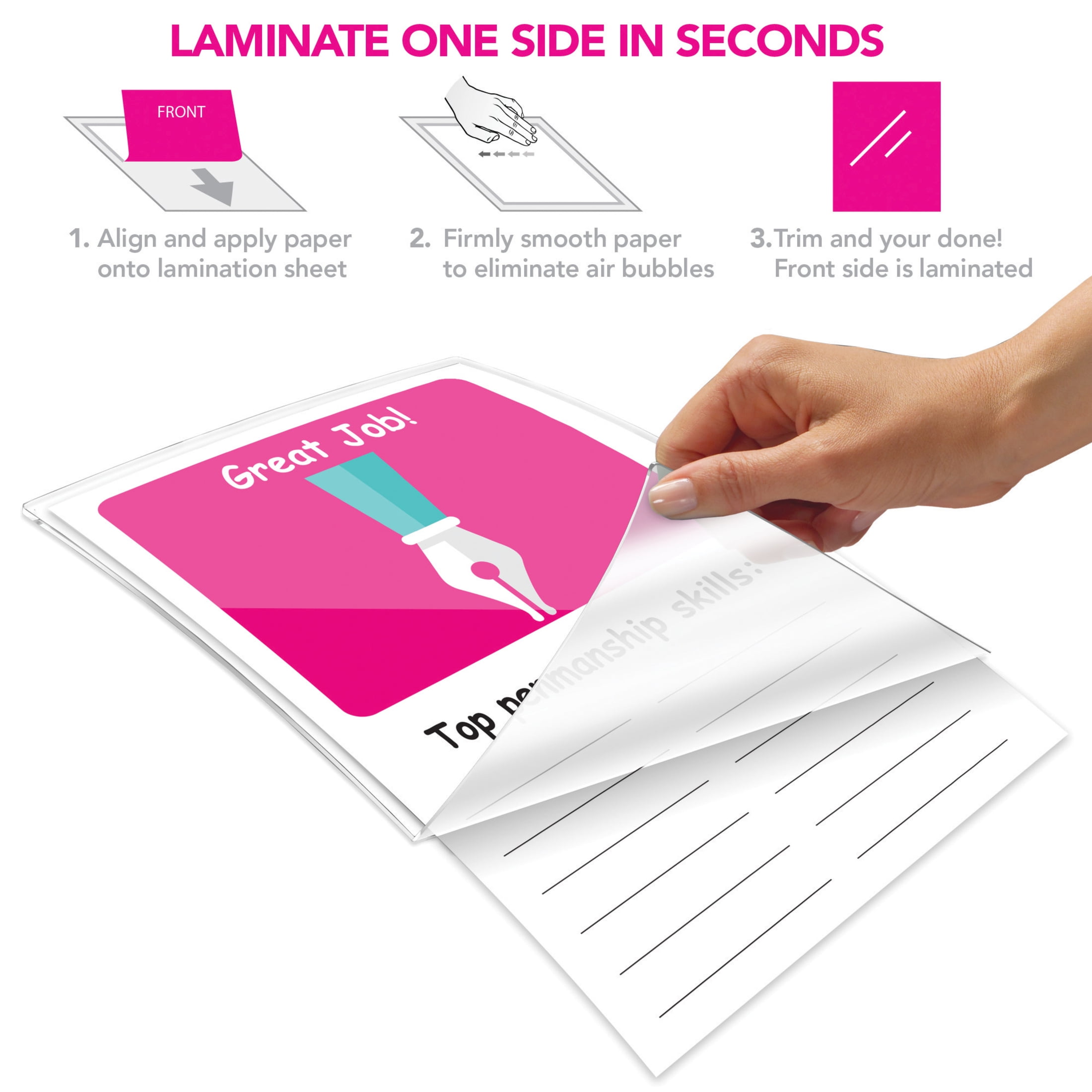GBC, GBC3747307, Self-Sealing Single-Sided Laminating Sheets, 50 / Pack, Clear