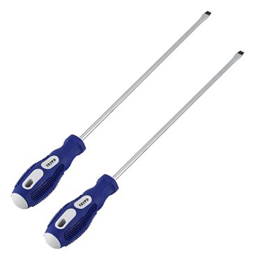2X 30.5 cm Long Shaft 6.5 mm Magnetic Tip Flat-Head Screwdriver Handy Instrument