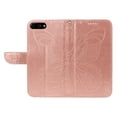 thumbnail image 6 of SaniMore Wallet Case for iPhone 8 Plus/7 Plus, PU Leather Embossed Butterfly Flip Folio Cover Card Holder [Kickstand][Wrist Strap] All Arpund Protective Shockproof Shell, Rosegold, 6 of 18