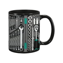Toolbox Coffee Mug,Mechanic Toolbox Mug Funny Gifts for Repair Men - Ceramic Mechanic Toolbox Coffee Cup,Realistic Tool Pattern Design,for Husband Dad Friends Mechanics