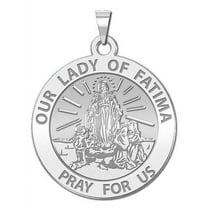 PicturesOnGold.com Our Lady of Fatima Religious Medal - 2/3 in Size of Dime, Sterling Silver