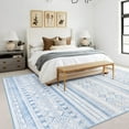 thumbnail image 3 of Balacho Modern Cozy Modern Geometric Faux Wool Area Rug, 4' x 6', Blue, 3 of 8