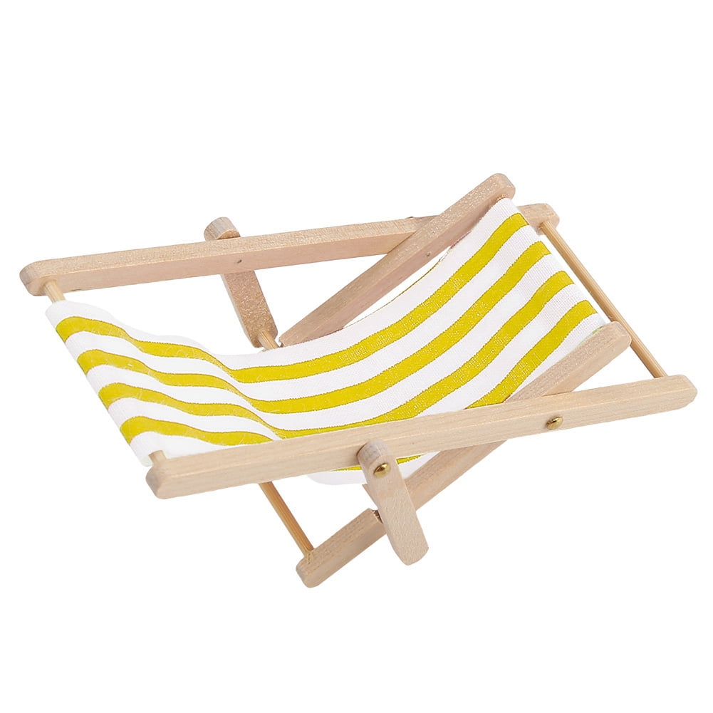 FAGINEY Dollhouse Accessories Mini Furniture Foldable Beach Chair for 1