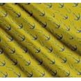 thumbnail image 3 of Soimoi Yellow Cotton Voile Fabric Anchor Hook Nautical Print Fabric by the Yard 42 Inch Wide, 3 of 7