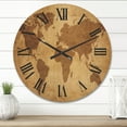 thumbnail image 2 of Designart 'Ancient World Map V' Vintage Wood Wall Clock, 2 of 5