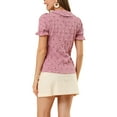 thumbnail image 3 of Allegra K Women's Peter Pan Collar Top Blouse Ruffle Puff Sleeve Stars Button Down Shirt, 3 of 6