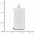 thumbnail image 2 of 925 Sterling Silver Rhodium-plate Engraveable Rectangle Polish Front, Satin Back Disc Charm Pendant, 2 of 5