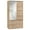 Natural Oak, variant on Better Home Products Sarah Double Sliding Door Armoire with Mirror in Gray