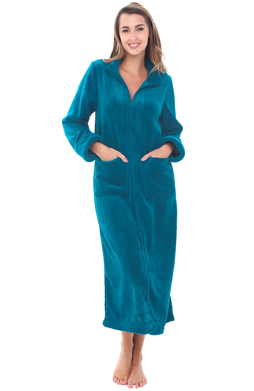 Alexander Del Rossa Alexander Del Rossa Women's Zip Up Fleece Robe
