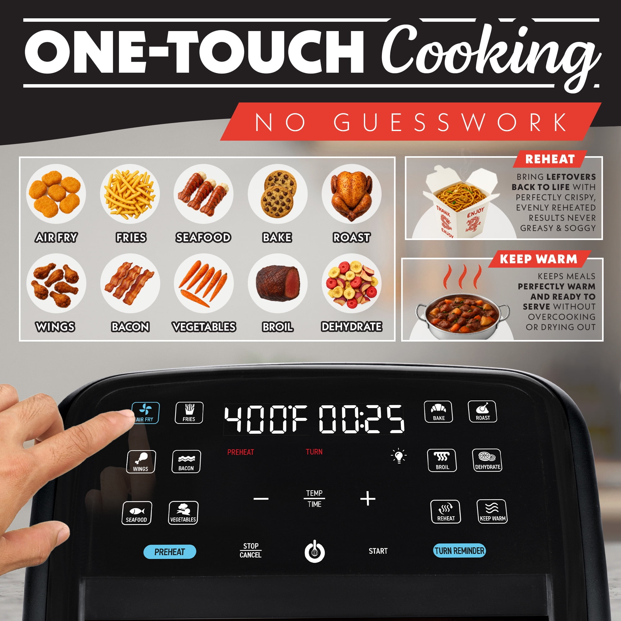 Gourmia Panorama 7-QT Digital Air Fryer with Panoramic View