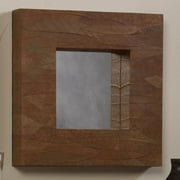 Linon Mahogany Leaf Square Mirror
