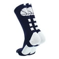 thumbnail image 2 of MadSportsStuff Basketball Socks for Boys Girls - Youth & Adult Athletic Crew Socks - Cushioned Moisture Wicking - Large, Navy/White, 2 of 2