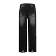 Aellinatey Womens Straight Leg Jeans Button Down Low Rise Ripped Jeans ...