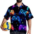 thumbnail image 4 of Game Controller Men's Short Sleeve Poplin Shirt with Spread Collar Tops, Casual Printed Button Down, Summer Beach Shirt for Men - Unisex, Stylish Men's Shirts, 4 of 6