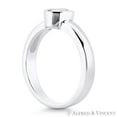 thumbnail image 3 of Oval Cut Charles & Colvard Forever ONE Full Bezel Solitaire Engagement Ring in 14k White Gold, 3 of 4