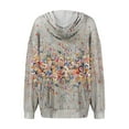 thumbnail image 6 of Hoodies For Women Oversized Winter Cute Sweatshirts Pullover Trendy Fall Clothes, Floral Print Lightweight Design without Pockets for Fall Winter Style and Comfort,Khaki,L, 6 of 8