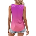 thumbnail image 4 of Sentmoon Débardeurs pour Femmes Été Col Rond Coupe Régulière Tendance Tops pour Femmes 2025 Boho Grand Bretelle Volant Dégradé Sans Manches T-Shirts Chemises Décontractées pour Vacances à la Plage Rose Vif P, 4 of 6